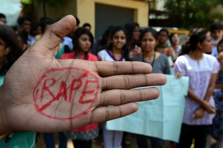 Indian students of Saint Joseph Degree college participate during an anti-rape protest in Hyderabad on September 13, 2013. u00e2u20acu201d AFP pic