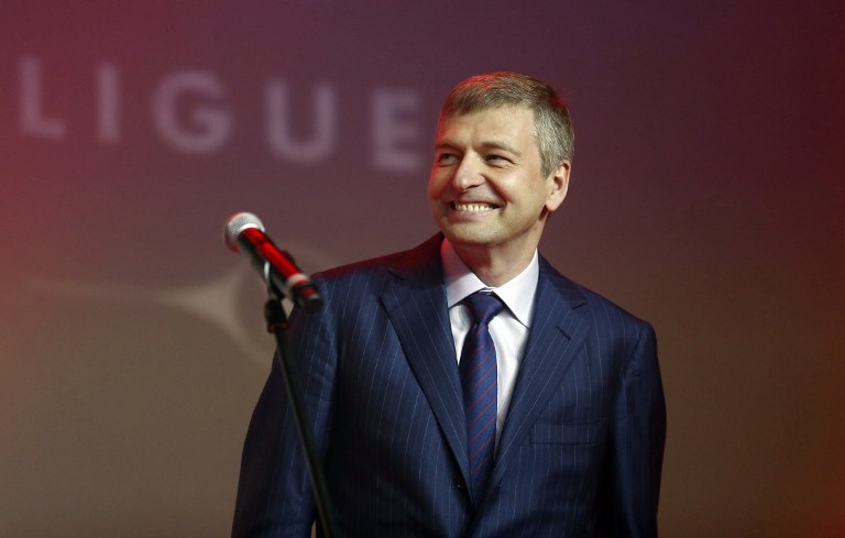 Monaco's football club president Dmitry Rybolovlev smiles as he delivers a speech to announce the arrival of football player Radamel Falcao during a ceremony to celebrate the end of the 2012-2013 season, on May 31, 2013 in Monaco. u00e2u20acu201d AFP pic