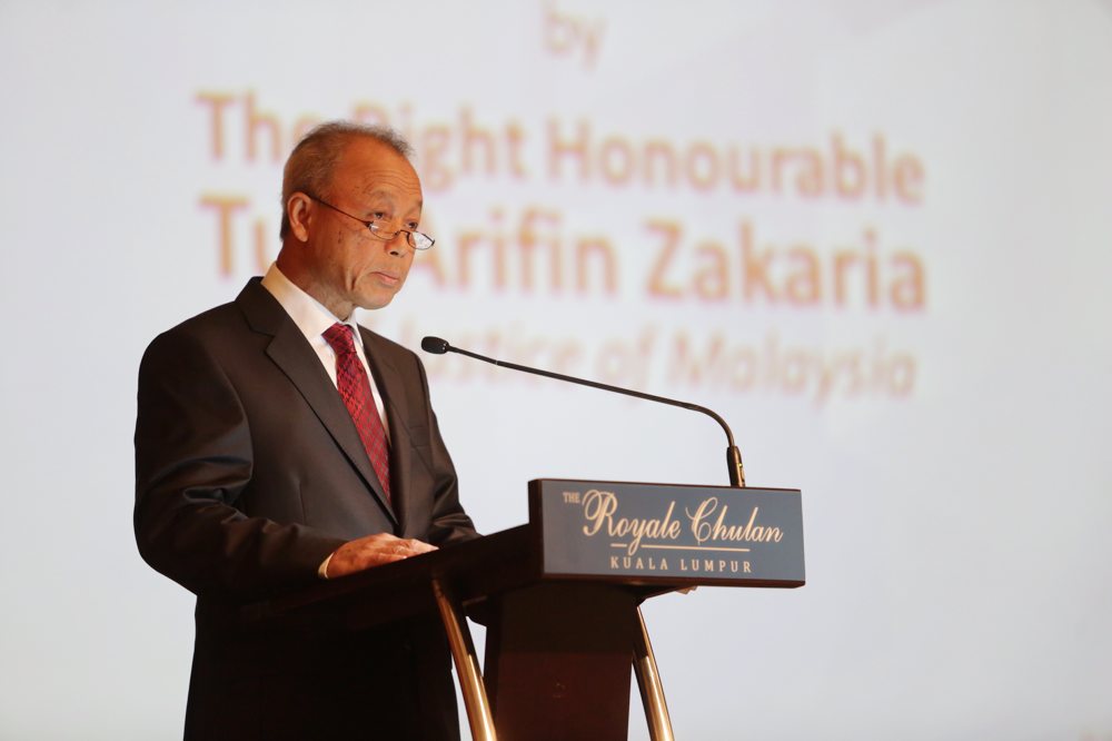 Chief Justice Tun Arifin Zakaria delivers his opening speech for the  International Malaysian Law Conference in Kuala Lumpur, September 24, 2014. u00e2u20acu201d Picture by  Choo Choy May