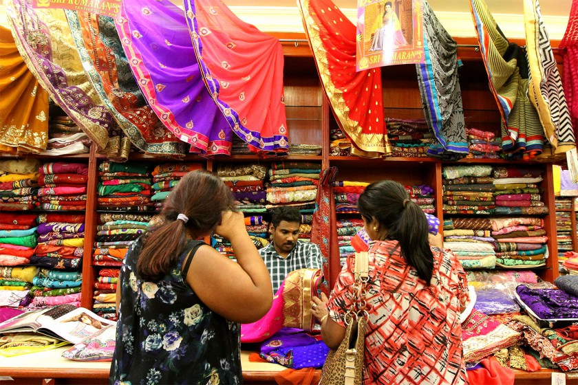 Shoppers buying sari material ahead of Deepavali in Little India, Brickfields, Kuala Lumpur, October 17, 2014. u00e2u20acu201d Picture by Yusof Mat Isa