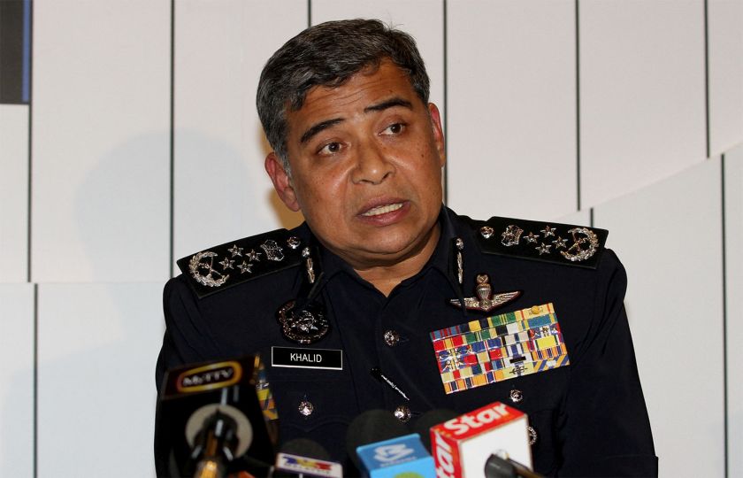 Inspector-General of Police Malaysia, Tan Sri Khalid Abu Bakar speaks to reporters during a press conference at i-City in Shah Alam, October 8, 2014. u00e2u20acu201d Picture by Yusof Mat Isa