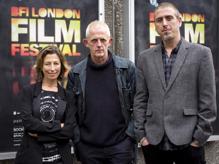 Anglo-Italian director Christian De Vita (right), French producer Corinne Kouper (left) and British composer Stephen Warbeck at the premiere of their film u00e2u20acu02dcYellowbirdu00e2u20acu2122 at the London Film Festival in London, October 11, 2014. u00e2u20acu201d AFP pic