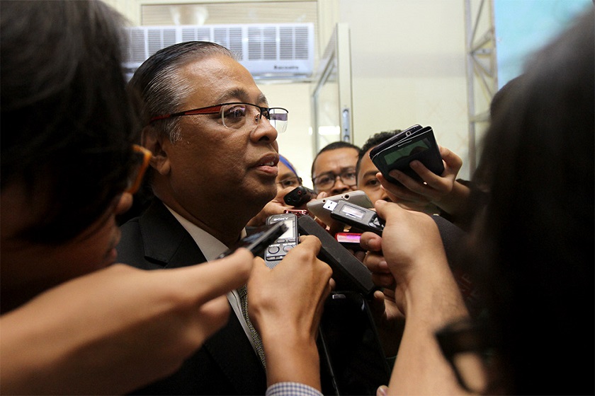 Agriculture and Agro-based Industry Minister Datuk Ismail Sabri Yaakob speaks to reporters at the Kelab Tasik Putrajaya at Putrajaya, on February 4, 2015. u00e2u20acu201d Picture by Yusof Mat Isa