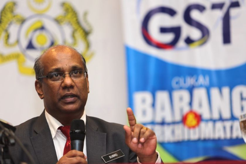 Datuk Subromaniam Tholasy has been named the  new director-general of the Customs Department. ― File pic