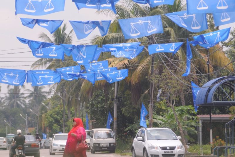 Barisan Nasional flags are seen hanging at the Permatang Pauh federal constituency, Penang, April 17, 2015. u00e2u20acu2022 Picture by K. E. Ooi