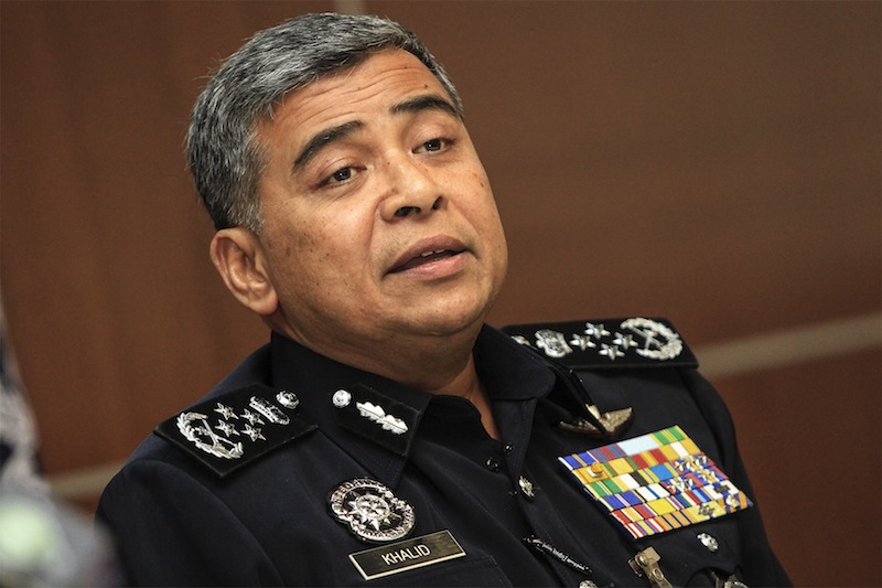 IGP Tan Sri Khalid Abu Bakar speaks during a press conference at Bukit Aman in Kuala Lumpur, July 31, 2015. u00e2u20acu201d Picture by Yusof Mat Isa 