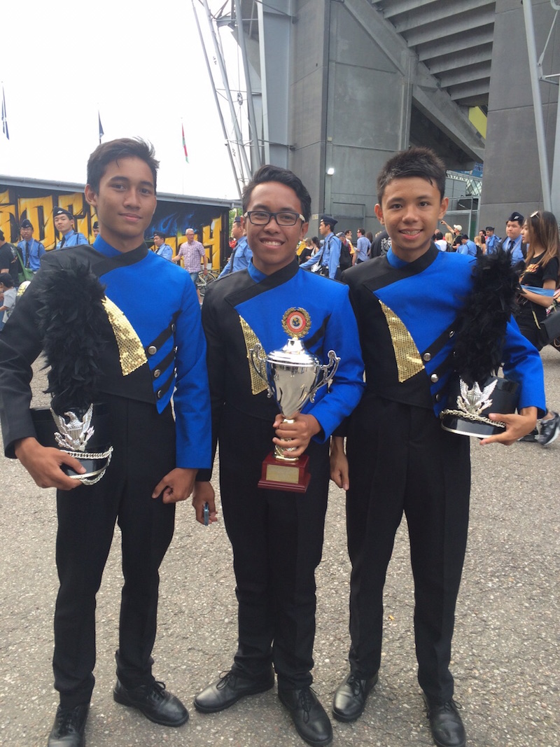 Members of the VICC Band with their trophy after taking third place in the Show Band/Tattoo. — Picture courtesy of VICCB parents