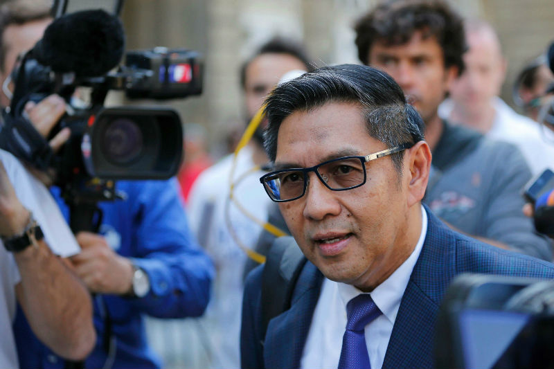 Datuk Seri Azharuddin Abdul Rahman, director general of Malaysia's Department of Civil Aviation, leaves Paris courts after a meeting with French authorities, August 3, 2015. u00e2u20acu201d Reuters pic