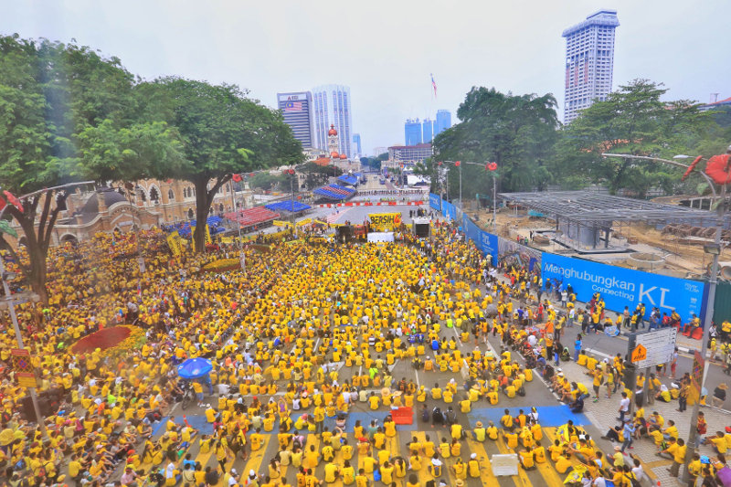 Thousands of Bersih 4 supporters gather during the second day of the pro-democracy rally in Kuala Lumpur, August 30, 2015. u00e2u20acu201d Picture by Saw Siow Feng