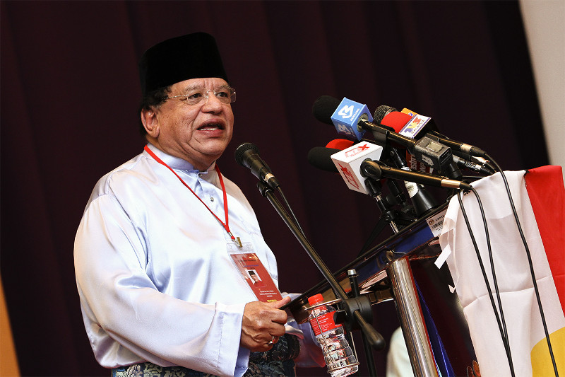Malaysian Minister of the Federal Territories Datuk Seri Tengku Adnan Tengku Mansor deliver his keynote address during Umno Putrajaya division delegates' meeting in Putrajaya, August 26, 2015. u00e2u20acu201d Picture by Yusof Mat Isa