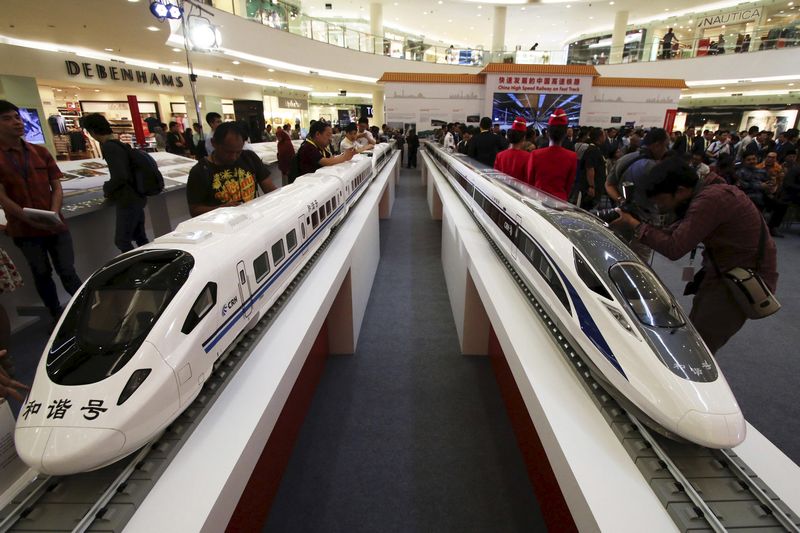 Models of high speed trains are seen during the China High Speed Railway on Fast Track exhibition in Jakarta, Indonesia, August 13, 2015 in this photo taken by Antara Foto. u00e2u20acu201d Reuters pic