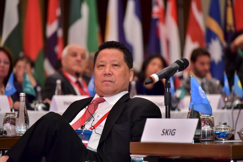 Ng Lap Seng, chairman of the Sun Kian IP Group Foundation, sits at the High-level Multi-Stakeholder Strategy Forum in Macau, in this handout photo taken on August 25, 2015, provided by UN. — Reuters pic