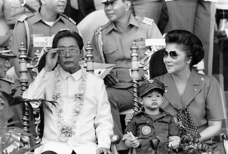 This file photo taken on November 15, 1985 shows then Philippine President Ferdinand Marcos and his wife Imelda in Manila. — AFP pic