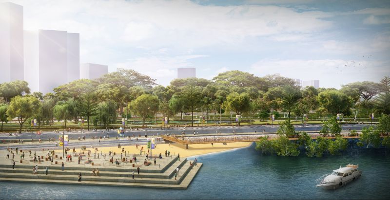 An artist’s impression of Gurney Wharf, which will be created on land to be reclaimed by Tanjung Pinang Development Sdn Bhd. ― Picture courtesy of E&amp;O