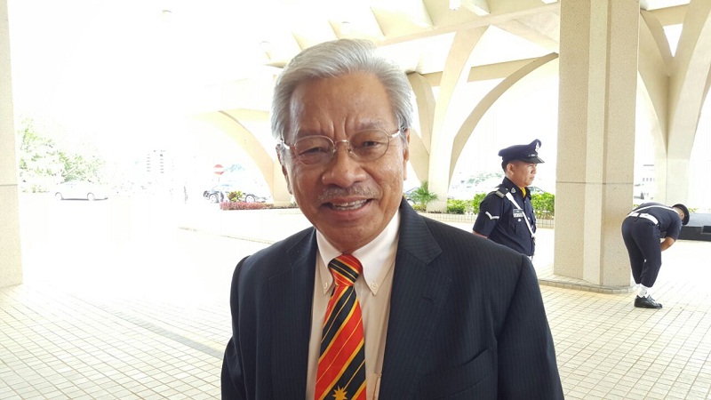 Tan Sri James Jemut Masing arrives for the swearing in ceremony for the Sarawak Cabinet in Kuching May 13, 2016. — Picture by Sulok Tawie