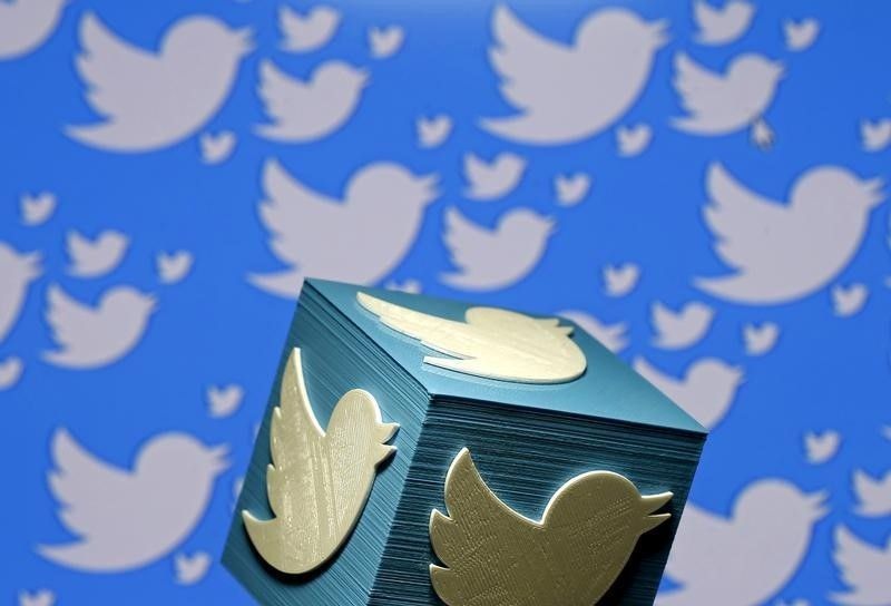 A 3D-printed logo for Twitter is seen in this picture illustration made in Zenica, Bosnia and Herzegovina on January 26, 2016. REUTERS/Dado Ruvic/Illustration/File Photo