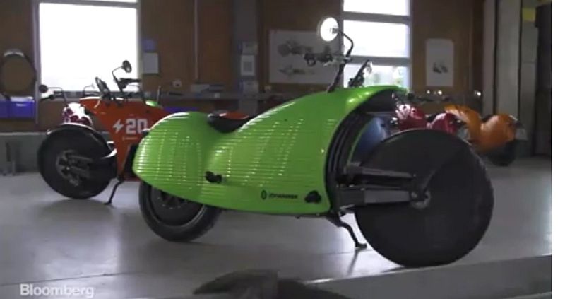 The electric-powered motorcycle Johammer J1. u00e2u20acu2022 Screengrab from Bloomberg video