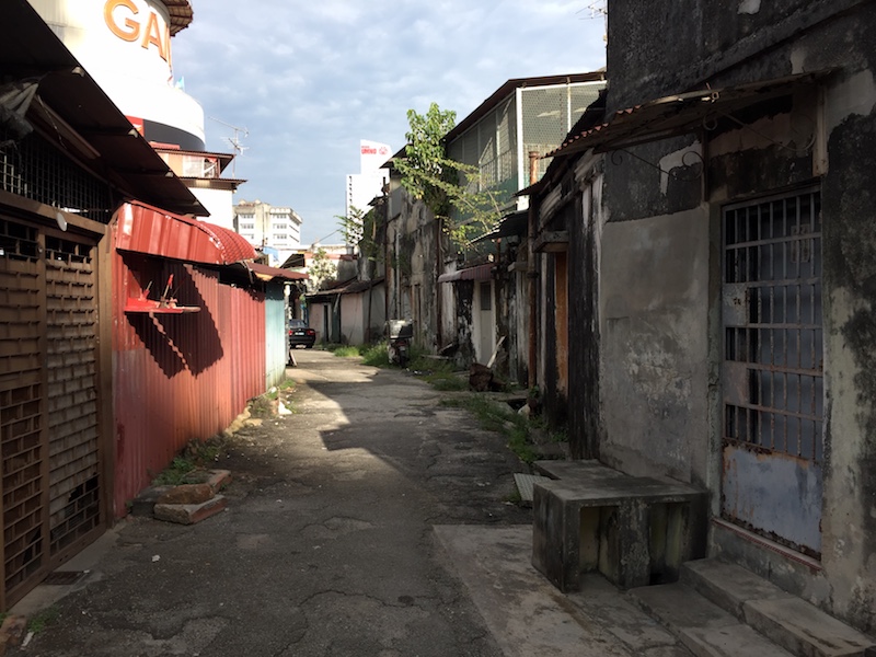 Backlanes, such as this one, will be upgraded for easy access by pedestrians and cyclists, George Town February 20, 2017.