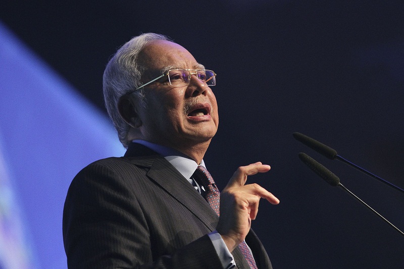 Prime Minister Datuk Seri Najib Razak speaks during the Bumiputera 2.0 Economic Transformation event in Kuala Lumpur April 19, 2017. u00e2u20acu201d Picture by Yusof Mat Isa