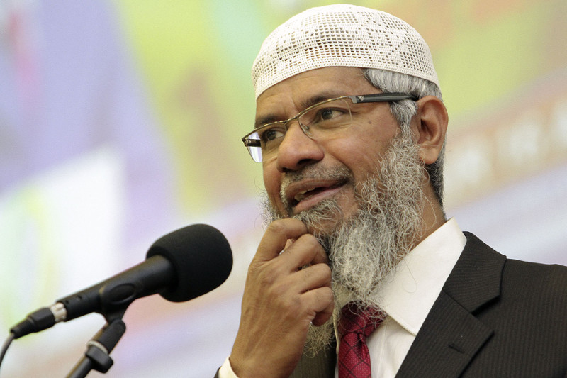 Islamic preacher Dr Zakir Naik speaking during the u00e2u20acu02dcIJTEMA of 150 Malaysian Muslim Scholars with Dr Zakir Naiku00e2u20acu2122 event in Kuala Lumpur, April, 2017. u00e2u20acu201d Picture by Yusof Mat Isa