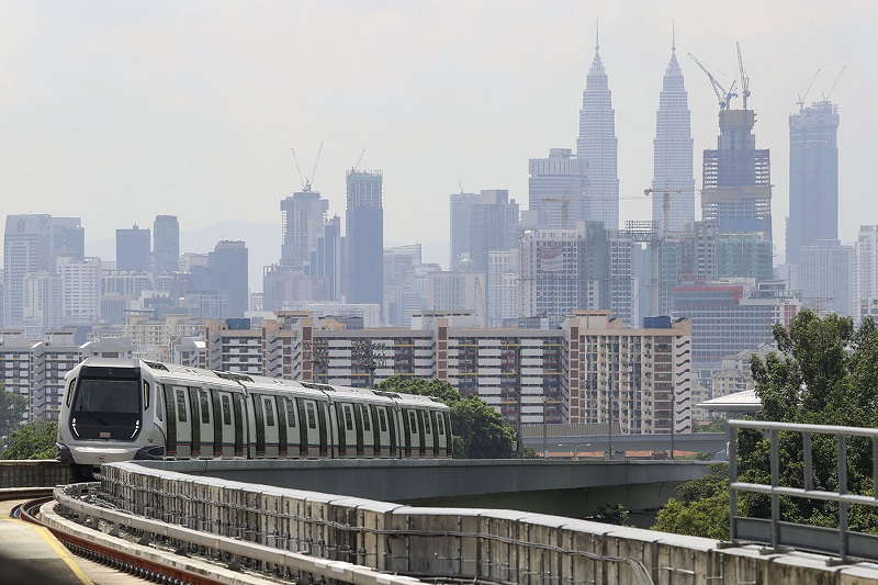 A view of one of the trains of the Mass Rapid Transit in Kuala Lumpur. — Picture by Yusof Mat Isa