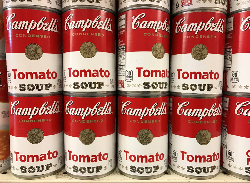 Tins of Campbellu00e2u20acu2122s Tomato Soup are seen on a supermarket shelf in Seattle, Washington February 10, 2017. u00e2u20acu201d Reuters pic