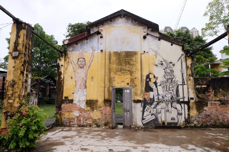 The mural gardens that started out with Ernest Zacharevic's murals before more murals were added by other artists over the last three years.