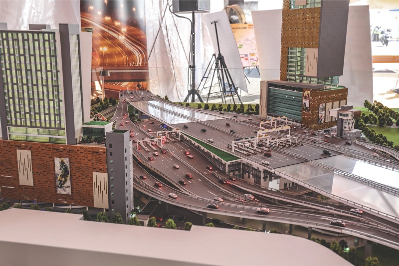 A model of the SDL shows part of the extensive connectivity which includes a rest and service area and an upcoming KTM Komuter station.u00e2u20acu201d Picture Hari Anggara
