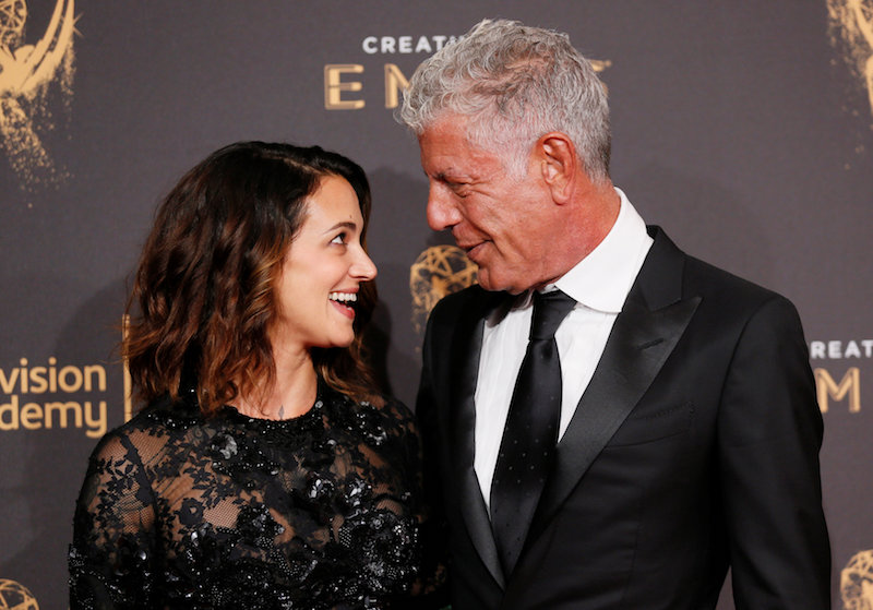 Chef Anthony Bourdain and actor Asia Argento pose at the 2017 Creative Arts Emmy Awards in Los Angeles September 9, 2017. u00e2u20acu201d Reuters pic