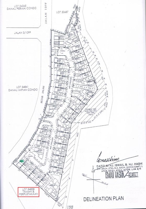 The April 2013 delineation plan for Armada Villa shows Lot 54838 — where a playground was located — was designated as ‘park and library’.