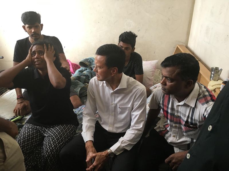 (From left) Kasthuri Bai lamenting her sonu00e2u20acu2122s death, as Raja Nong Chik and her husband Sathiasilan listen on in Kuala Lumpur January 16, 2018. u00e2u20acu201d Picture by Jerry Choong