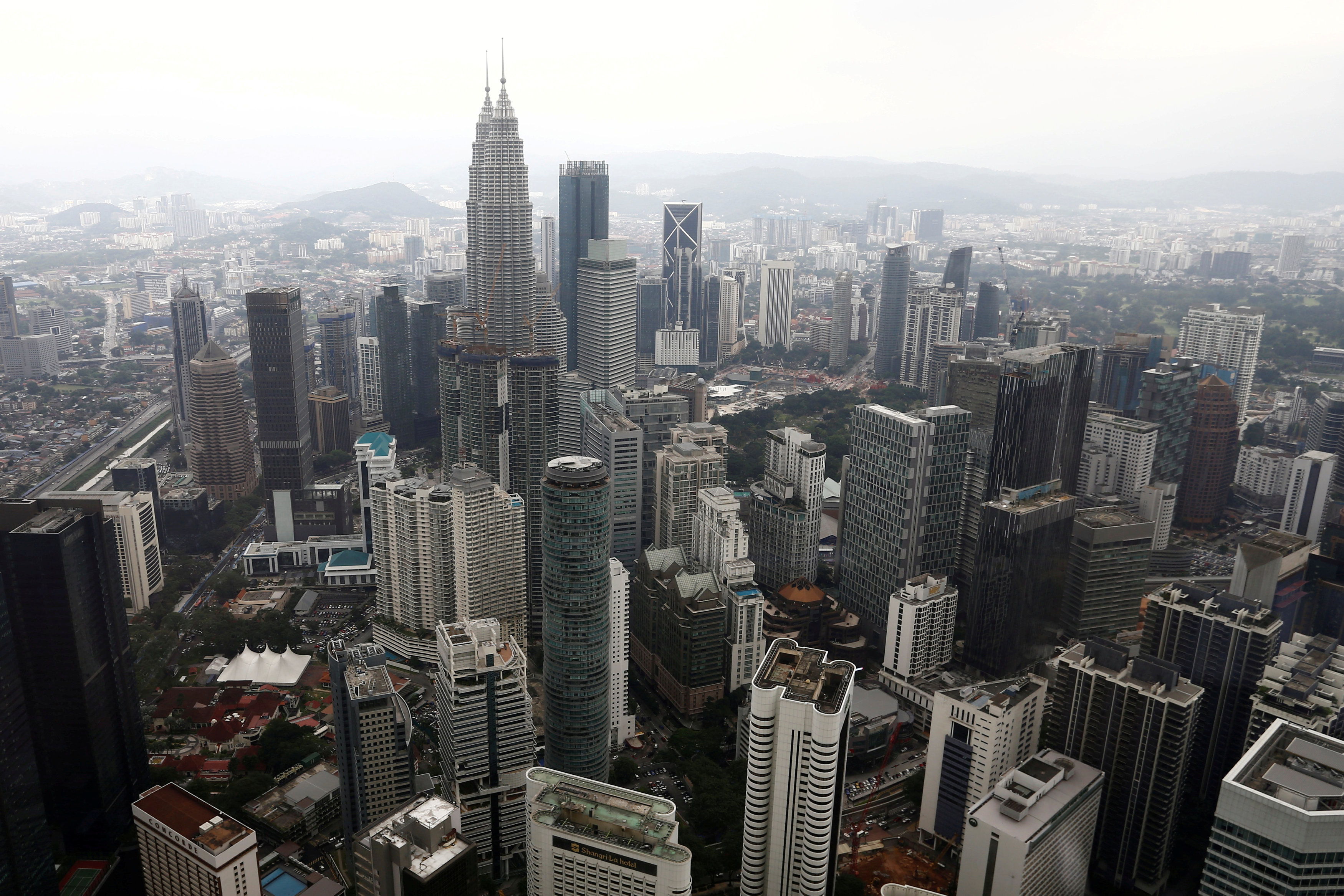2018 年 2 月 7 日马来西亚吉隆坡城市天际线景观。-路透社图片