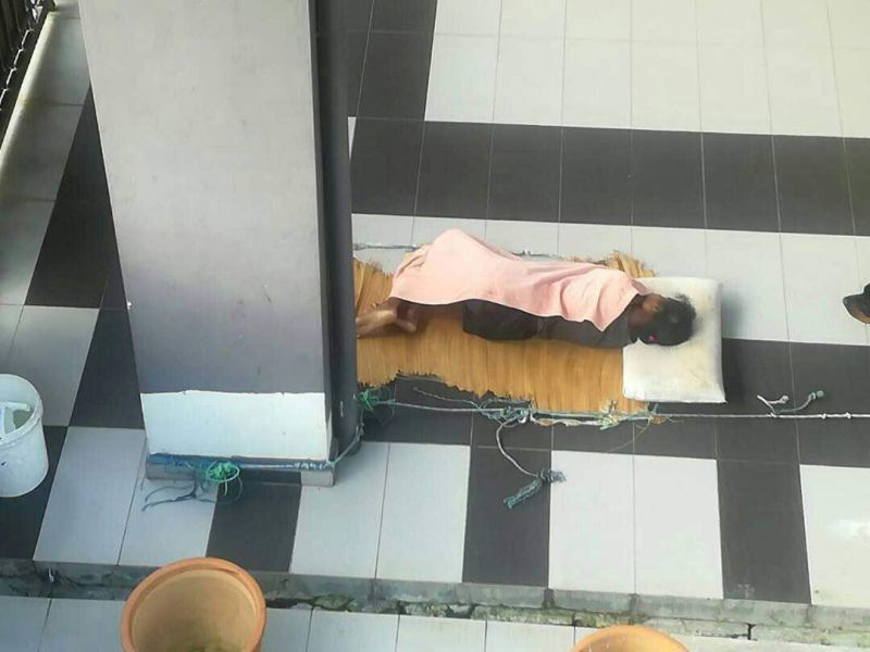 Indonesian domestic worker Adelina was allegedly abused and forced to sleep at her employer's car porch with a dog for a month. u00e2u20acu201d Picture courtesy of Steven Sim's office