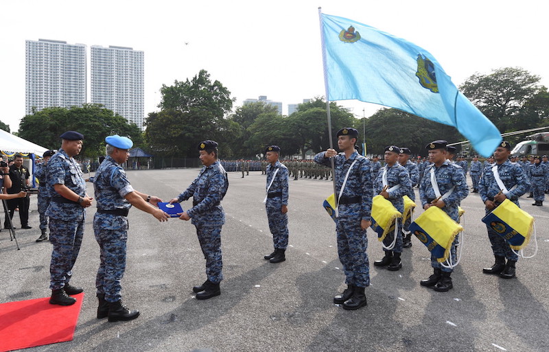 RMAF chief Gen Tan Sri Affendi Buang leads the special parade marking the relocation of the Kuala Lumpur Air Base headquarters in Sungai Besi to Sendayan RMAF base in Negri Sembilan in Kuala Lumpur March 15, 2018. u00e2u20acu201d Bernama pic