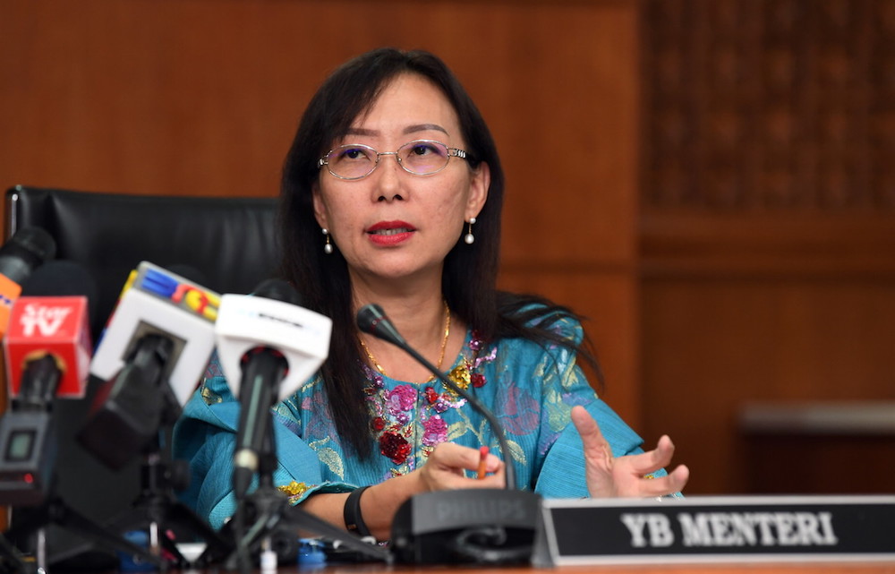 Primary Industries Minister Teresa Kok giving her first press conference after her Cabinet appointment, Putrajaya July 2, 2018. u00e2u20acu201d Bernama pic