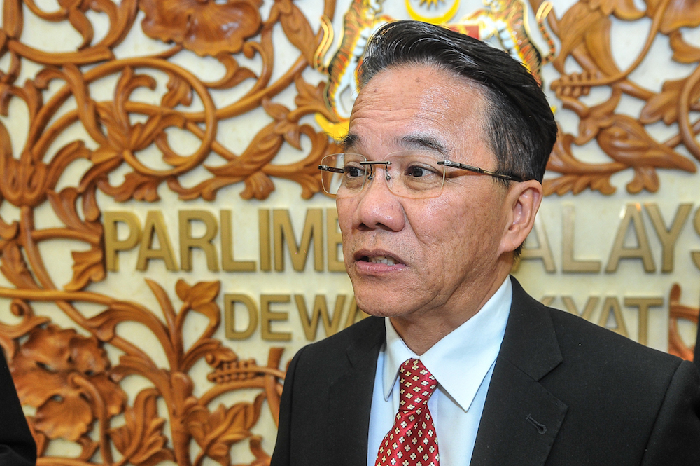 Minister in the Prime Ministeru00e2u20acu2122s Department (Legal Affairs) Datuk Liew Vui Keong speaks to the media in the lobby of Parliament in Kuala Lumpur July 19, 2018. u00e2u20acu201d Picture by Shafwan Zaidon