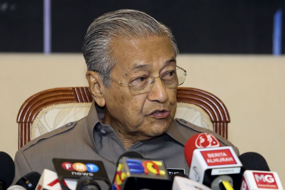 Prime Minister Tun Dr Mahathir Mohamad speaks during a press conference at the Perdana Leadership Foundation in Putrajaya July 6, 2018. u00e2u20acu201d Picture by Yusof Mat Isa