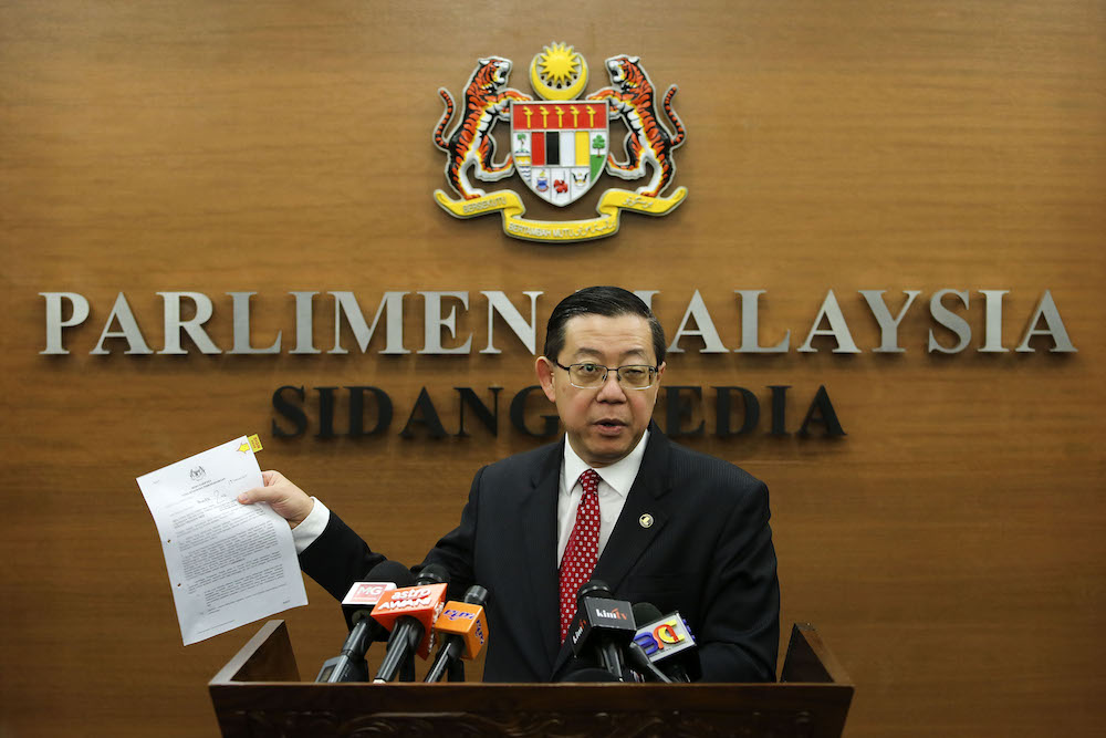 Finance Minister Lim Guan Eng speaks during a press conference at Parliament in Kuala Lumpur August 2, 2018. u00e2u20acu201d Picture by Yusof Mat Isa
