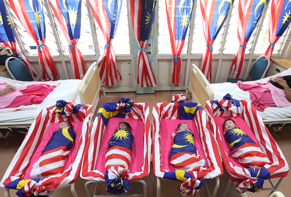 Merdeka babies sleep in their cribs in Hospital Kuala Lumpur August 31, 2018. — Picture by Razak Ghazali