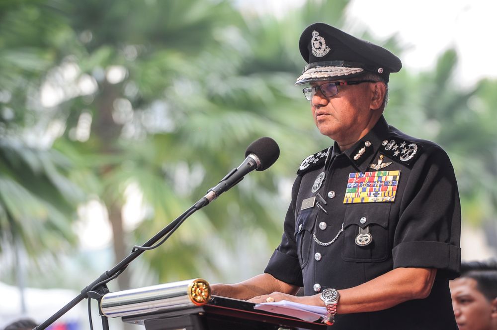 Inspector-General of Police Tan Sri Mohamad Fuzi Harun gives a speech at KLCC August 17, 2018. u00e2u20acu201d Picture by Shafwan Zaidon
