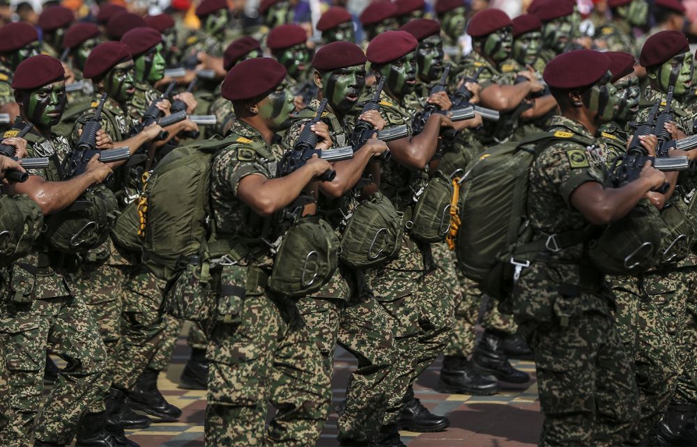 Malaysian Armed Forces march during the National Day parade at Dataran Putrajaya August 31, 2018. u00e2u20acu201d Picture by Azneal Ishak