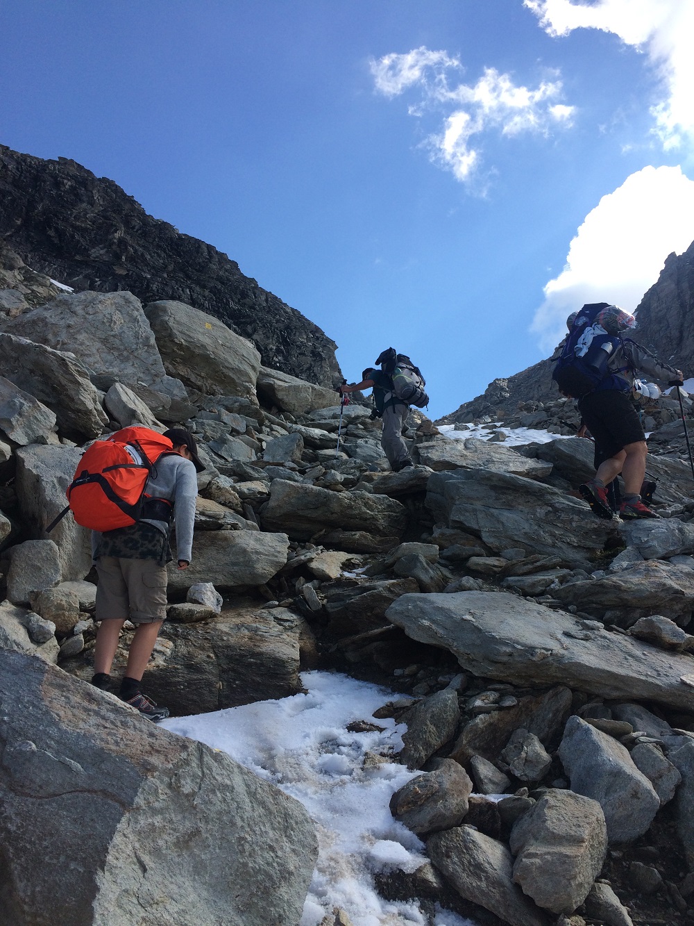 Day Two offered challenging rocky scrambles up steep inclines to the snow-robed summit (3,100 metres). — Pictures by Helen Hickey