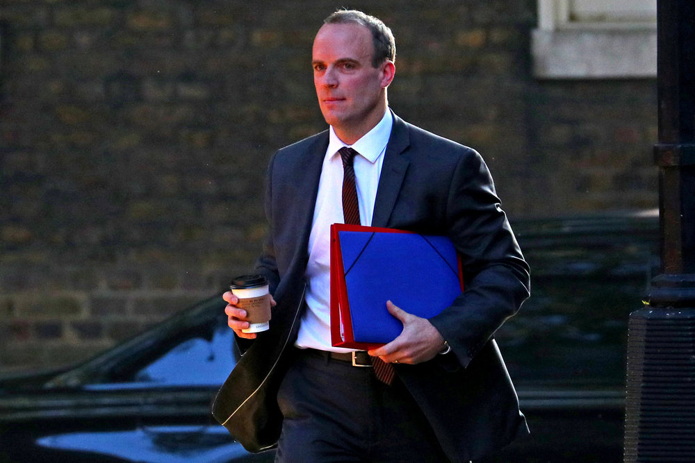 Britain's Secretary of State for Exiting the European Union Dominic Raab arrives at Downing Street in London, September 13, 2018. u00e2u20acu201d Reuters pic