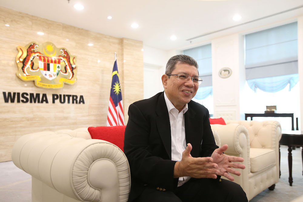 Foreign Minister Datuk Saifuddin Abdullah speaks to Malay Mail at Wisma Putra in Putrajaya November 1, 2018. u00e2u20acu201d Picture by Azinuddin Ghazali