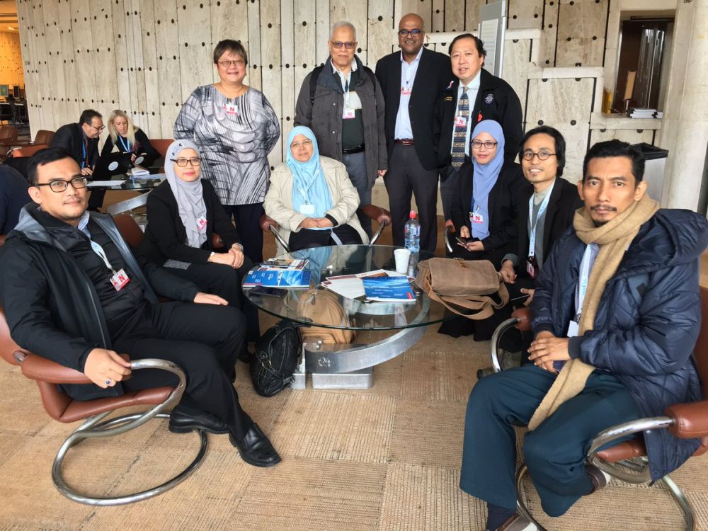 Malaysian representatives from Comango and Macsa at the sidelines of UPR process in United Nations, Geneva, Switzerland. ― Picture courtesy of Honey Tan