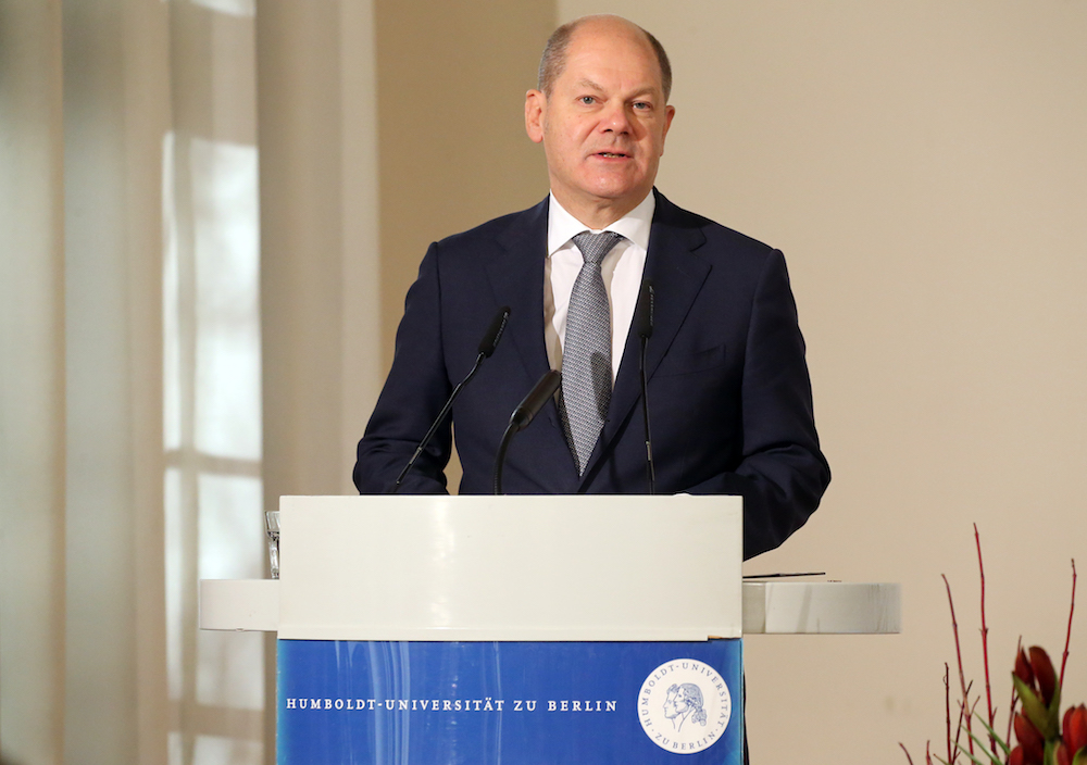 German Finance Minister Olaf Scholz gives a speech on Europe at the Humboldt university in Berlin November 28, 2018. u00e2u20acu201d AFP pic