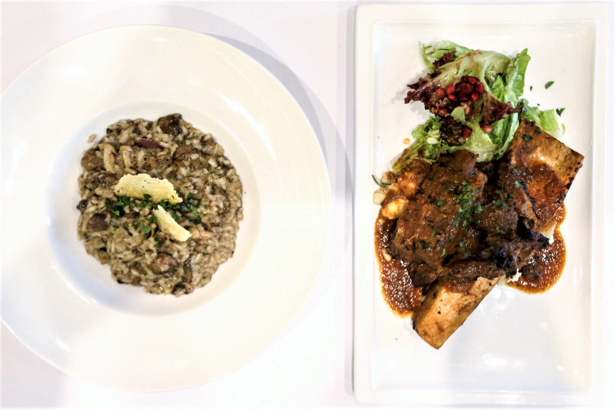 Truffled Mushroom Risotto and Positano Honey Glazed Ribs is comfort food at its best .