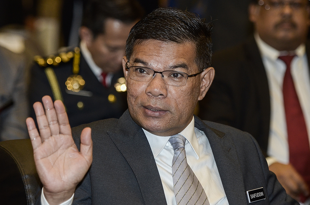 Domestic Trade and Consumer Affairs Minister Datuk Saifuddin Nasution Ismail at a press conference in Putrajaya January 7, 2019. u00e2u20acu201d Picture by Miera Zulyana