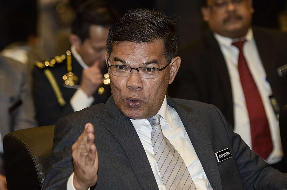 Domestic Trade and Consumer Affairs Minister Datuk Saifuddin Nasution Ismail at a press conference in Putrajaya January 7, 2019. u00e2u20acu201d Picture by Miera Zulyana