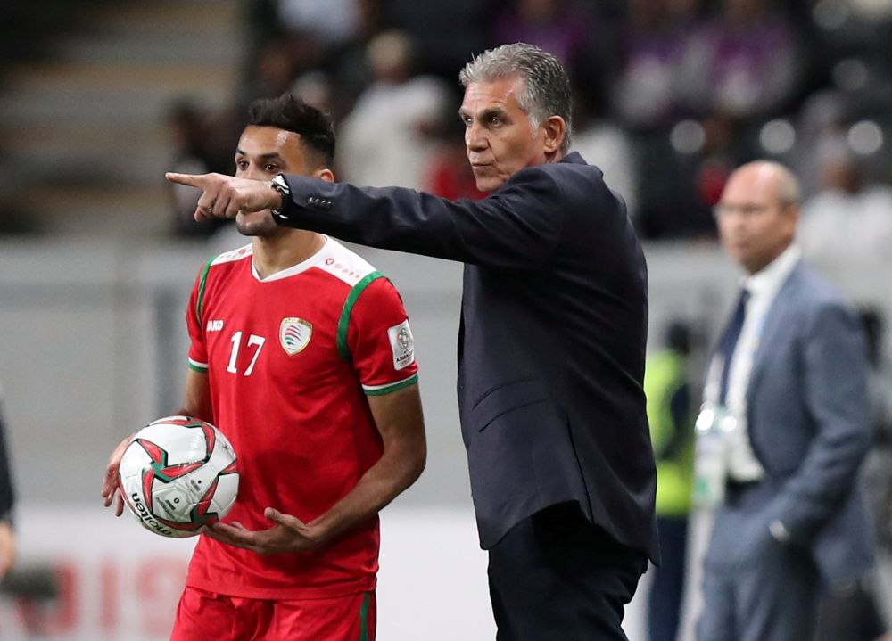 Iran coach Carlos Queiroz gestures during the match against Oman, January 20, 2019. u00e2u20acu2022 Reuters pic